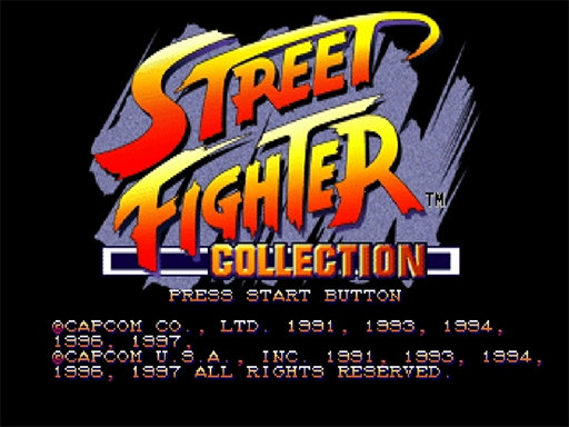 Street Fighter Collection title screen for Sega Saturn